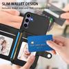 For Samsung Galaxy S25 Case RFID Blocking Card Holder Kickstand TPU + PU Leather Phone Back Cover