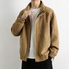 Firstview Men's Stand Collar Suede-Look Multi-Pocket Casual Jacket