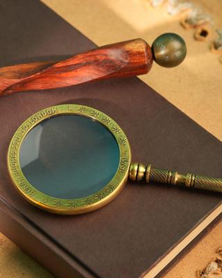 Brass Magnifier Glass, Magnifier Full Brass Henry Hughes London Ltd. 1942, Hand Held Magnifying Glass, Best  Simple Halloween Gift