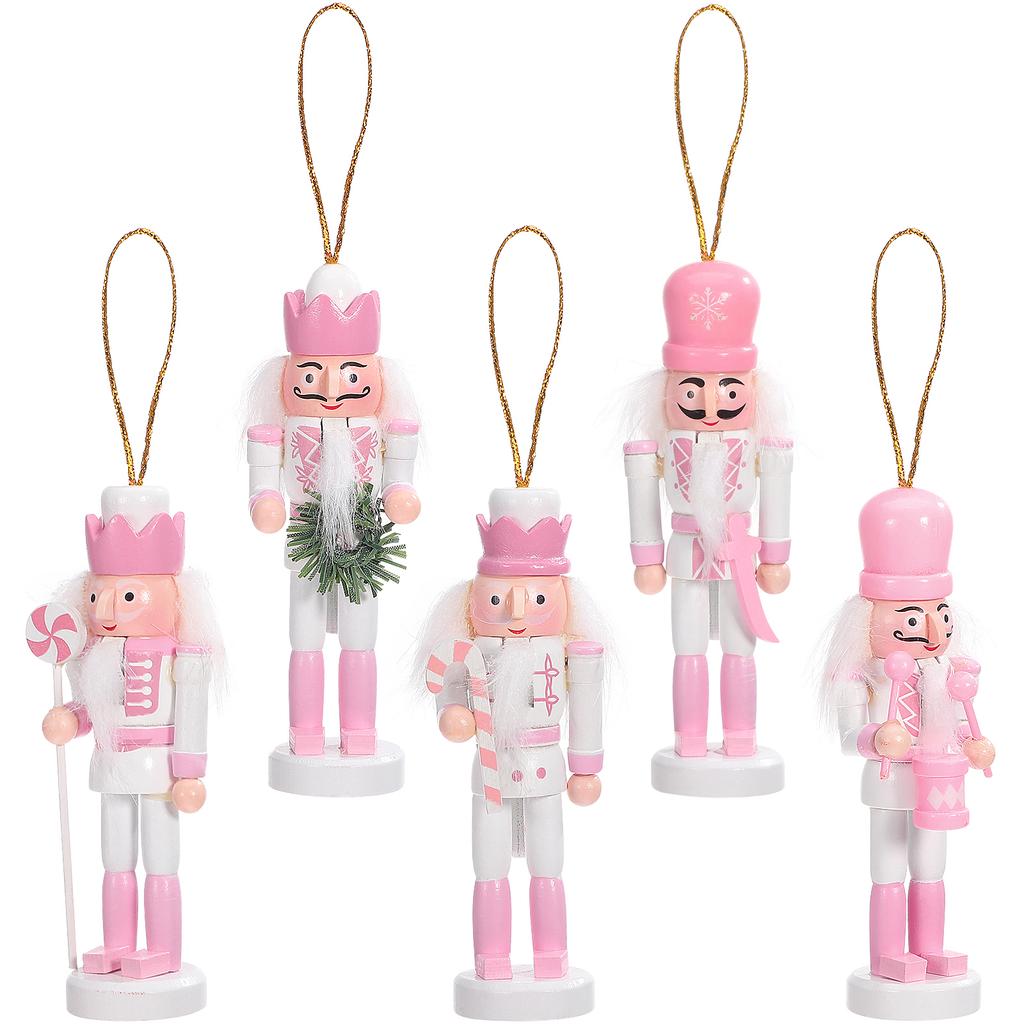 4Pcs Nutcracker Wood Craft Christmas Decorations for Shelves Mantel Display Wooden Nutcracker Ornaments Festive