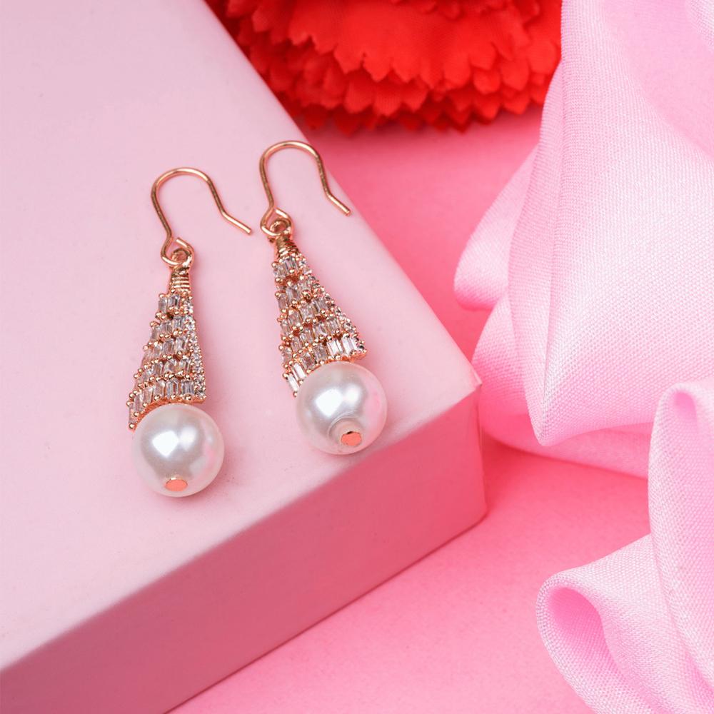 

Серьги-подвески Estele с покрытием из розового золота и жемчугом для девочек и женщин