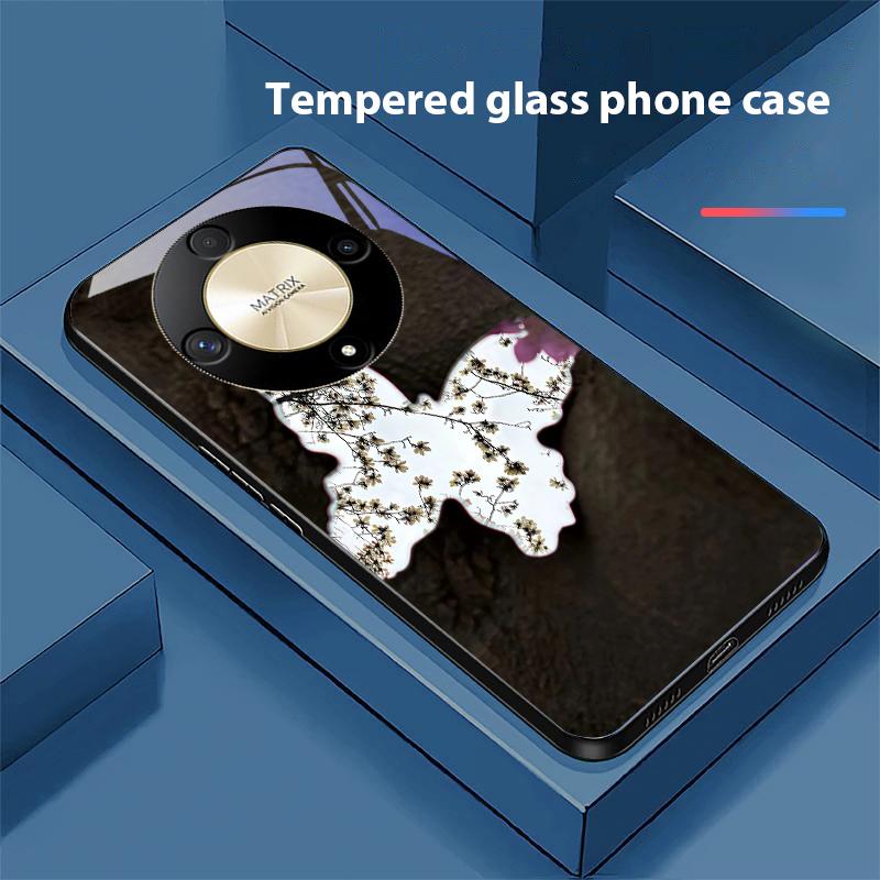 Carcasă de telefon din sticlă temperată cu gradient fluture pentru Honor Magic 6 50 70 90 Lite X7b 200 Pro Nova 10 Nova 5T X6 P30 Pura 70 Ultra