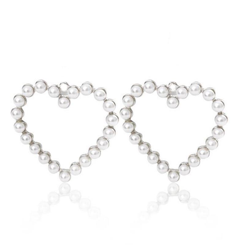 2020New 60Pcs Pearl alloy big Love Heart Charm Button for DIY Earrings Pendants or Jewerly necklace accessoriess BY75-BY76