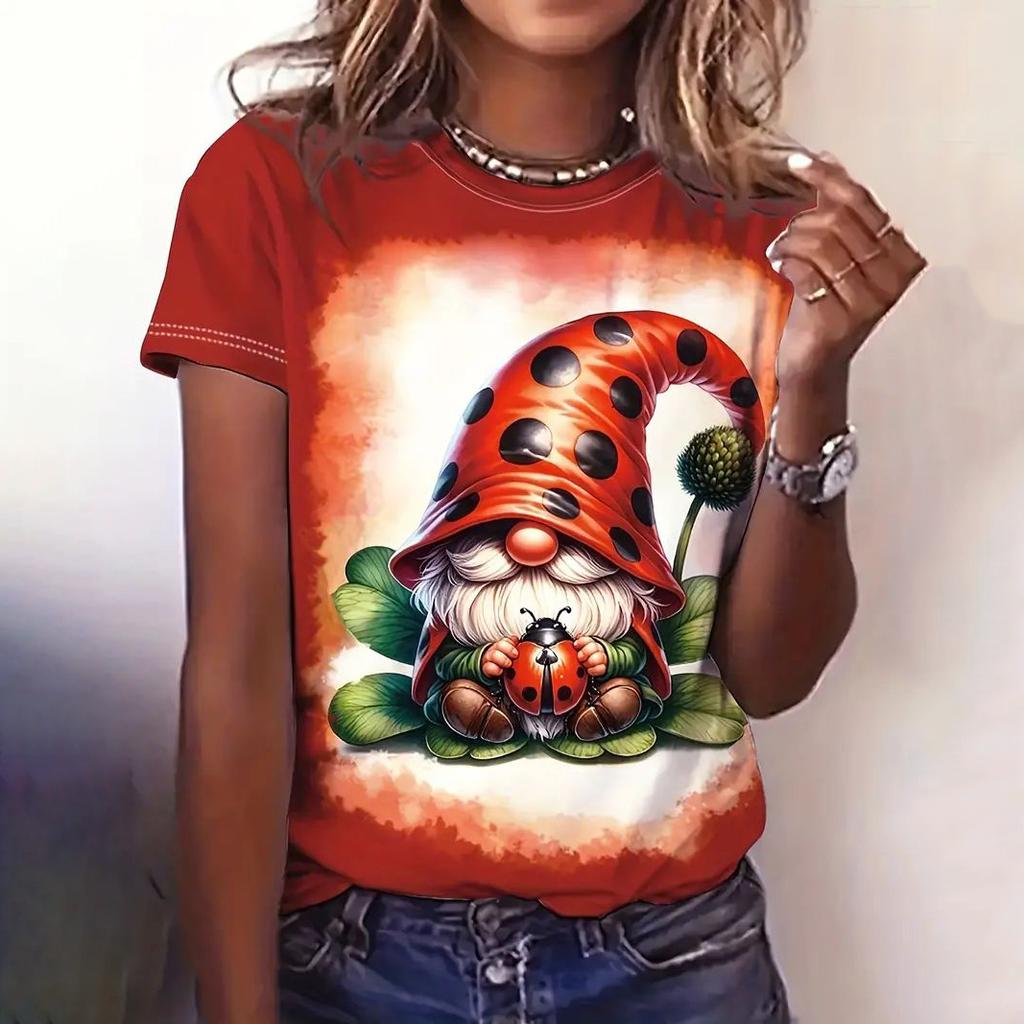 Γυναικείο T-Shirt Για Καλοκαίρι Μοτίβο Κινουμένων Σχεδίων Casual Κοντομάνικο Μπλουζάκια Κουνέλι Γυναικείο V-Λαιμόκοψη Oversized Ρούχα Μόδα Πουλόβερ