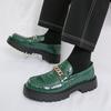 Fashion Brand Men's Business Office Leather Shoes Thick Soled Comfortable Wear-resistant Leather Shoes Fashionable and Versatile Loafers