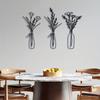3 Piece Floral Metal Wall Art Minimalist Modern Home Decor