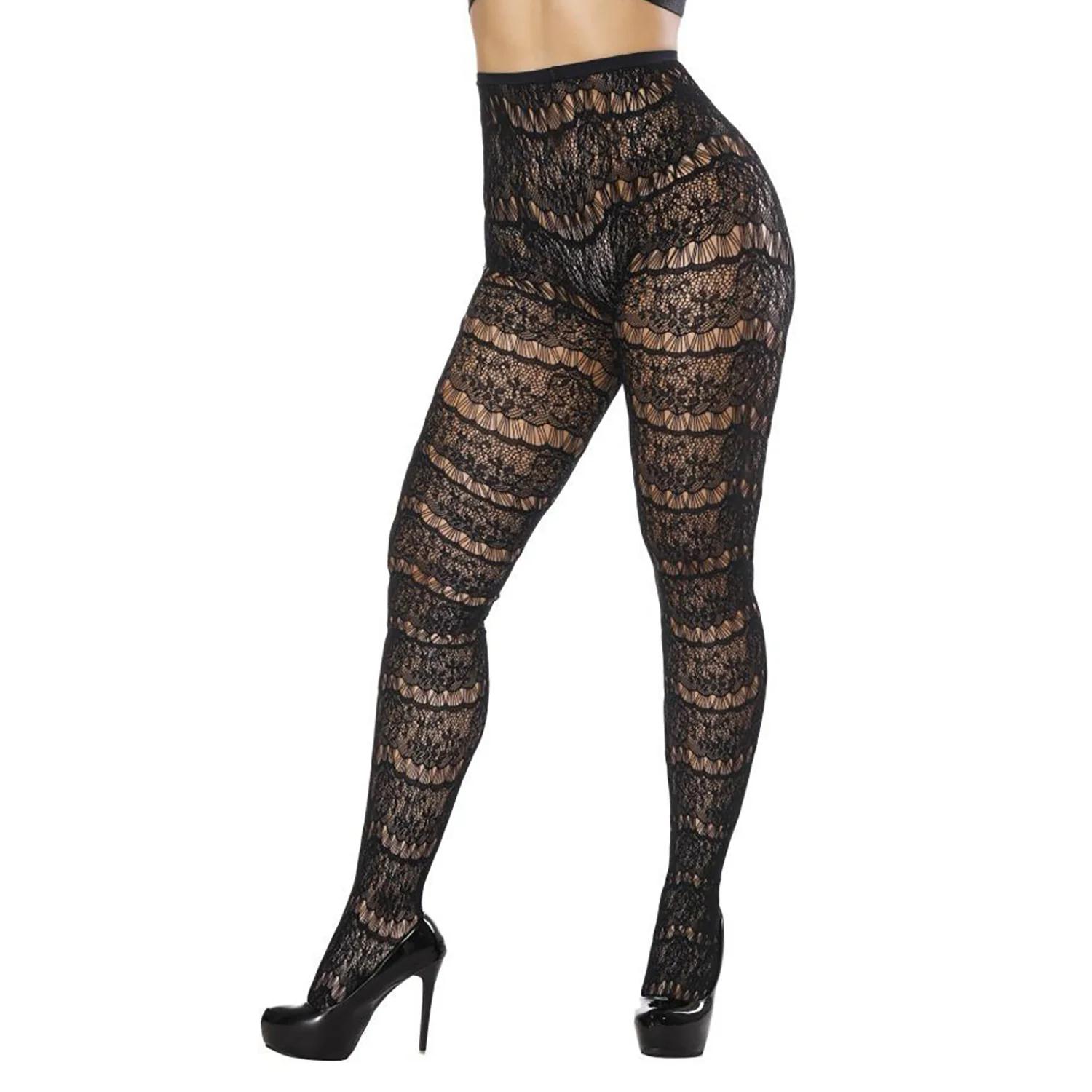 

Women S Black Color Patterned Fishnet Tights Mesh Lace Floral Stockings Striped Fishnet Lace Tights For Tall / Long Leg Women Fits UK 6-16