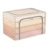 For Clothes Storage Bin Foldable with Metal Frame and Transparent Lid for Space Saving Bedroom Closet For Clothes Storage