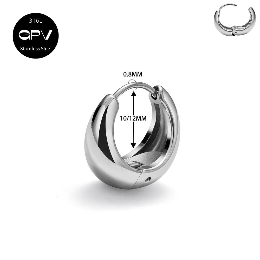 2PCS 316L Medical Stainless Steel Earrings With A Niche Design Women's Perforated Zircon Light Luxury Ear Rings