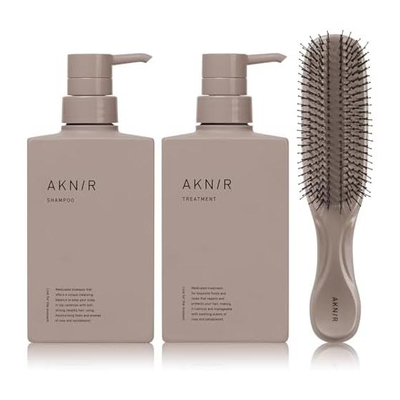 AKNIR Rinka Hair Shampoo 300ml Treatment 300g Rose x Sandalwood + Shampoo Brush Set GIFT BOX Specification