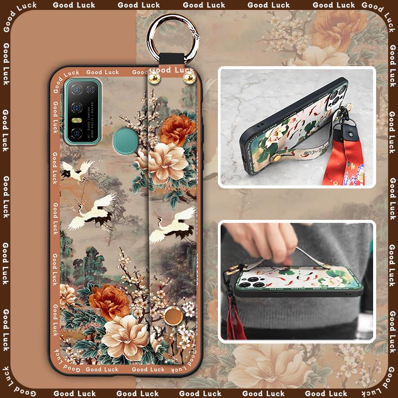 Lanyard Chinese style Phone Case For Doogee N30 Anti-dust Elderly lady Wrist Strap Phone Holder Protective Wristband