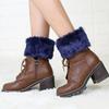 Women Leg Warmers Winter Autumn Lady Crochet Knitted Fur Trim Leg Boat Socks Thick Boot Cuffs Ankle Warm Foot Cover