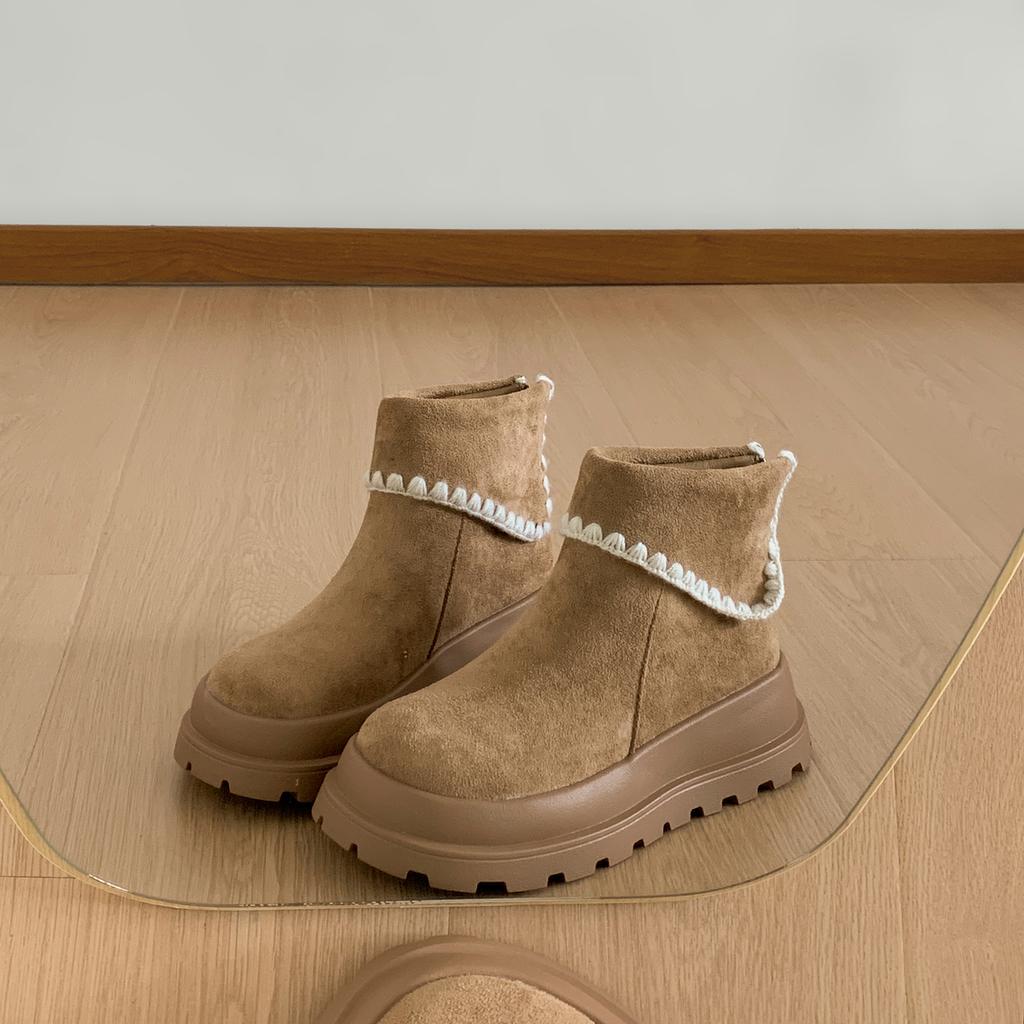 Winter Platform Thick Sole Women Ankle Boots Concise Outdoor Party Dress Shoes Modern Slim Short Botas Para Mujer