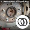 OD 76.1mm to ID 66.6mm Car Wheel Hub Centric Rings Black Polycarbonate 2 Pcs