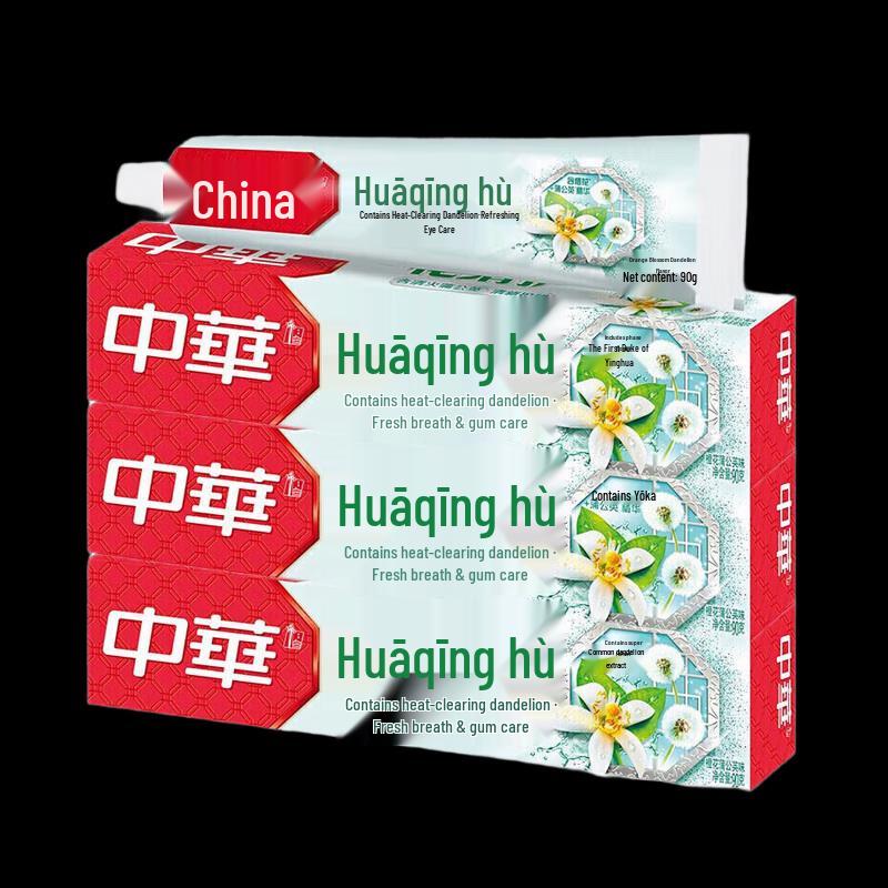 Zhonghua Huaqinghu Orange Blossom Dandelion Toothpaste (3 x 90g)