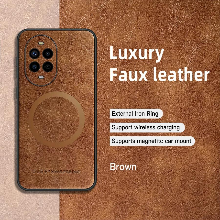 

For Huawei Nova 13 13 Pro PU Leather Magnetic Ring Soft Edge Anti-Drop Anti-Fingerprint Phone Case For Nova 13