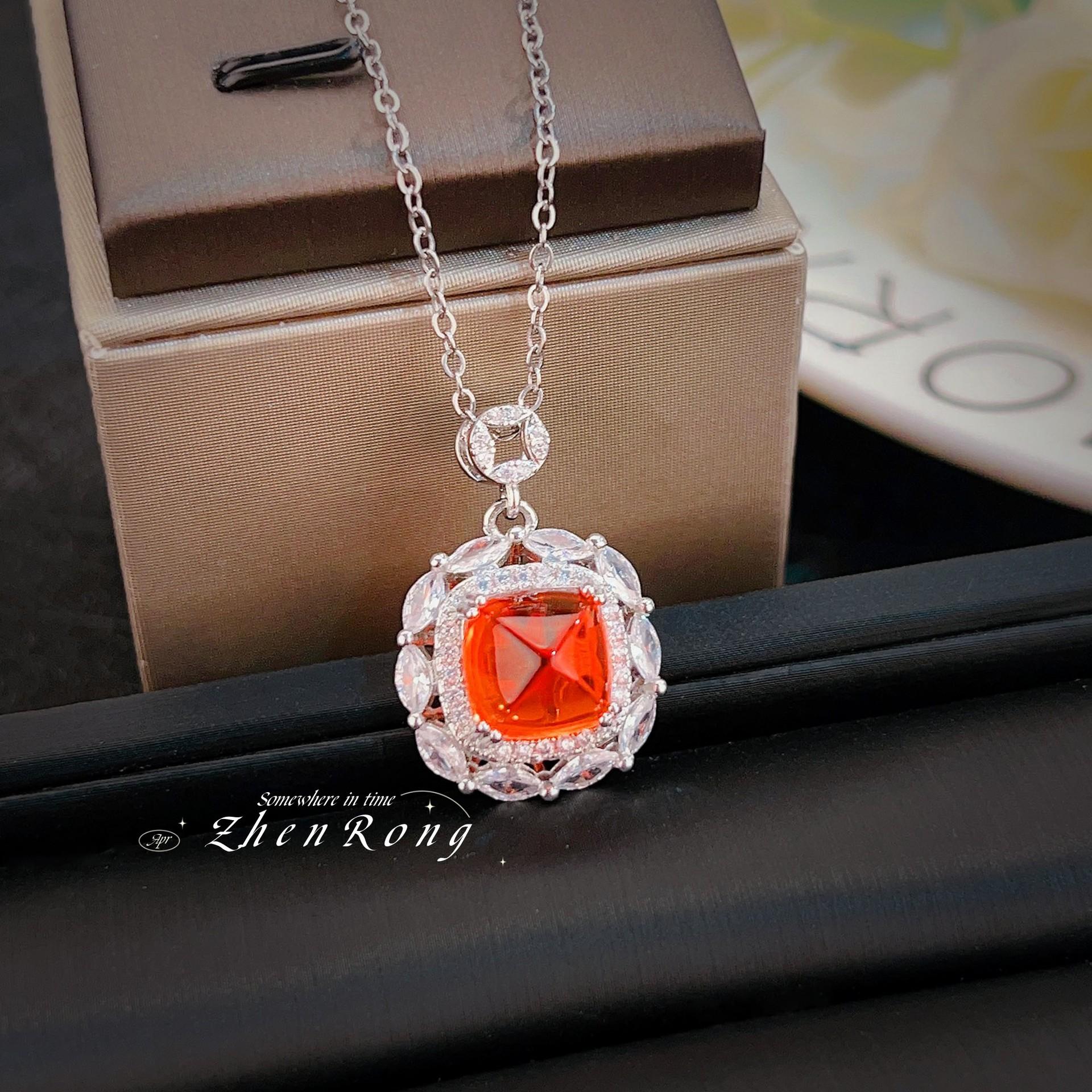 

Модні Імітаційні Помаранчеві Цукрові Вежі Різнокольорові Кришталеві Кільця Для Жінок Розкішні Цирконієві Набори Сережки-Пусети Підвіски Намиста resizable