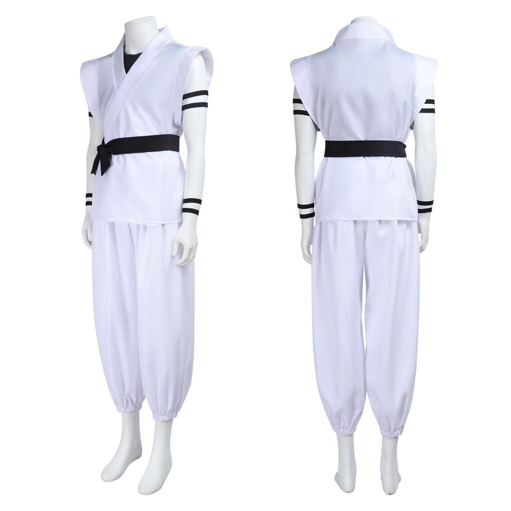 Jujutsu Kaisen Costume Cosplay Sukuna Tuta Bianca da Allenamento Set Outfit per Role Play di Halloween