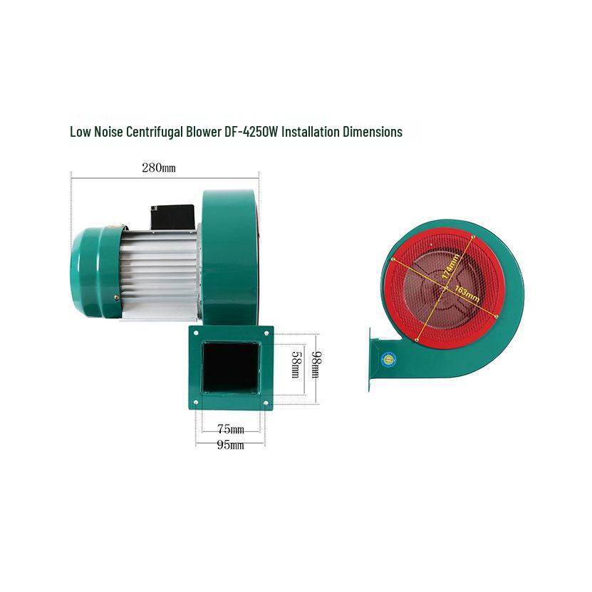 DF Low Noise High-Temp Centrifugal Fan: Multi-Winged Industrial Dust Extraction Blower for Hot Air Furnaces.