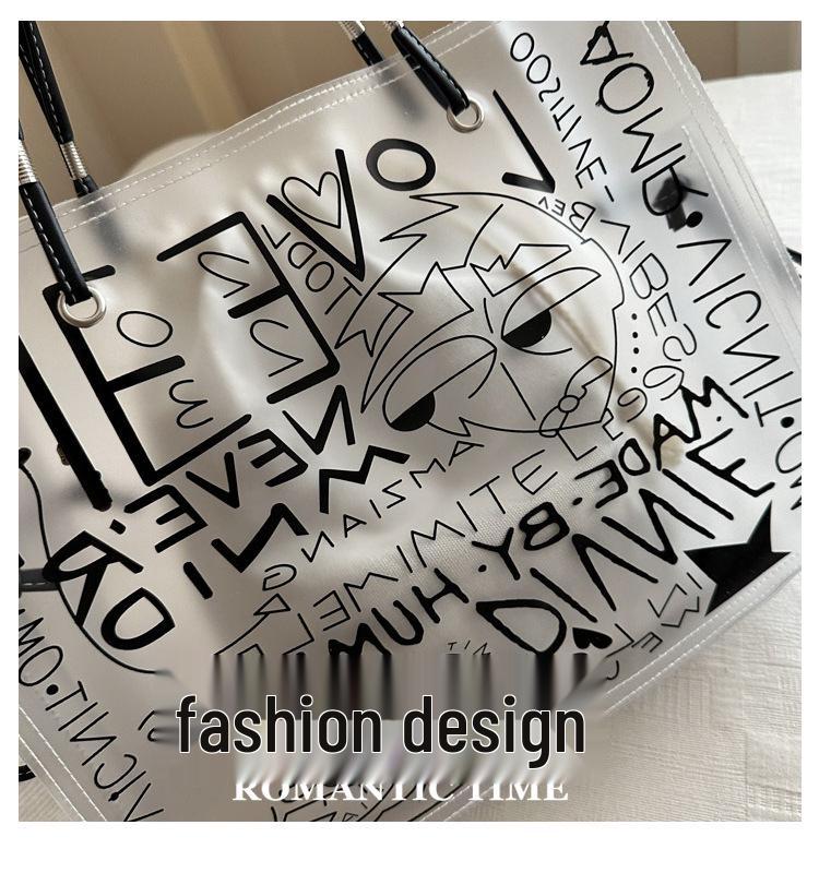 Large Capacity Transparent Jelly Bag - Chic Women's Trendy Shoulder Bag with Stylish Design