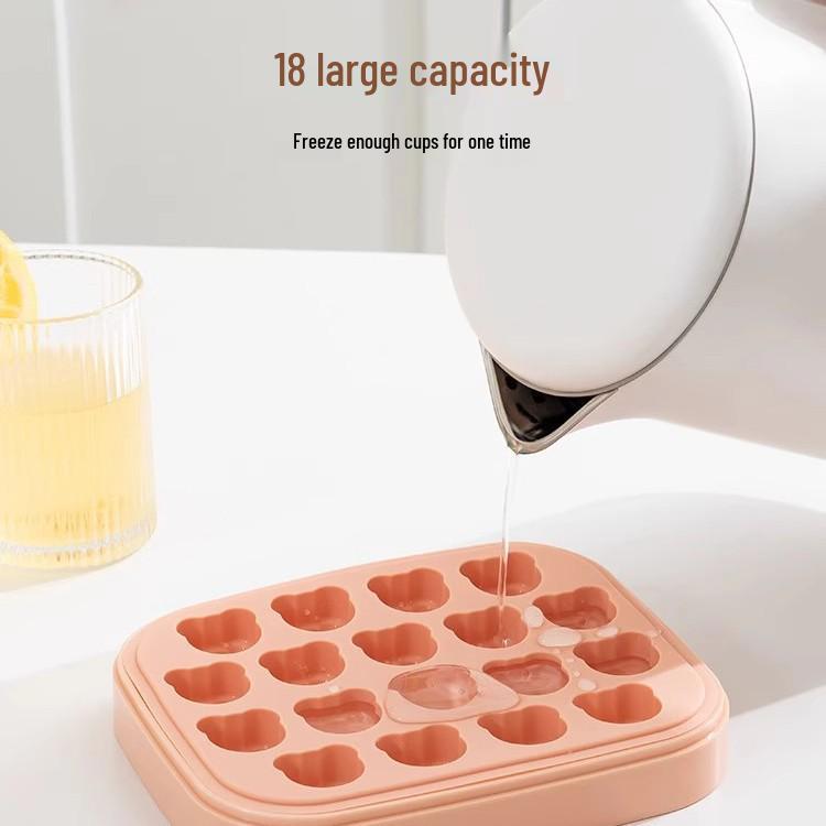 Silicone Ice Cube Mold with Lid for Homemade Ice Cubes