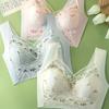 3 Elegant Floral Push-Pull Seamless Bras with Contrasting Lace Details - No Removable Padding