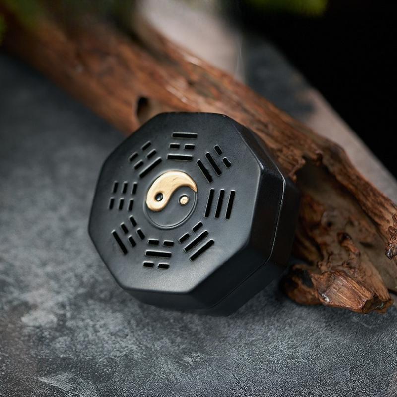 Taiji Eight Trigrams Ceramic Incense Burner Household Indoor Creative Tea Ceremony Decoration Coil Tower Stick Incense Can Use