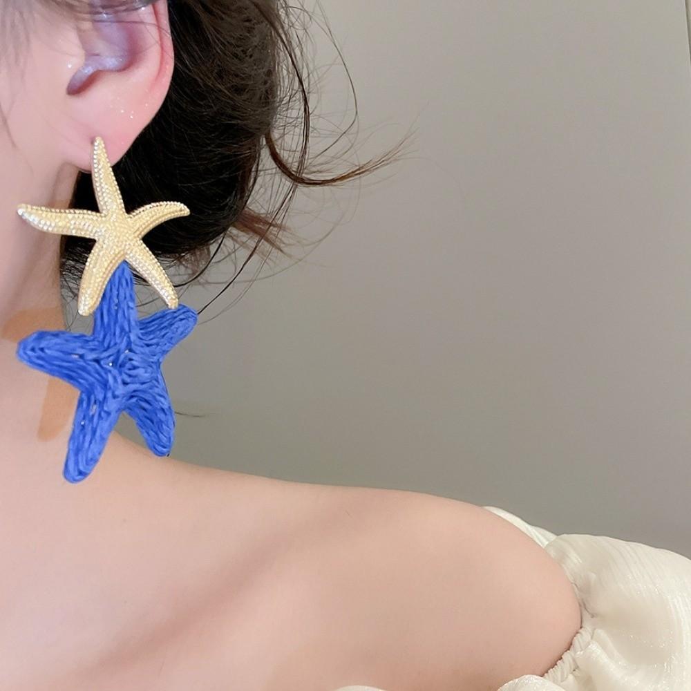 Personality Starfish Ear Pendant Elegant Star Dangle Earrings Unique Starfish Earrings Vacation