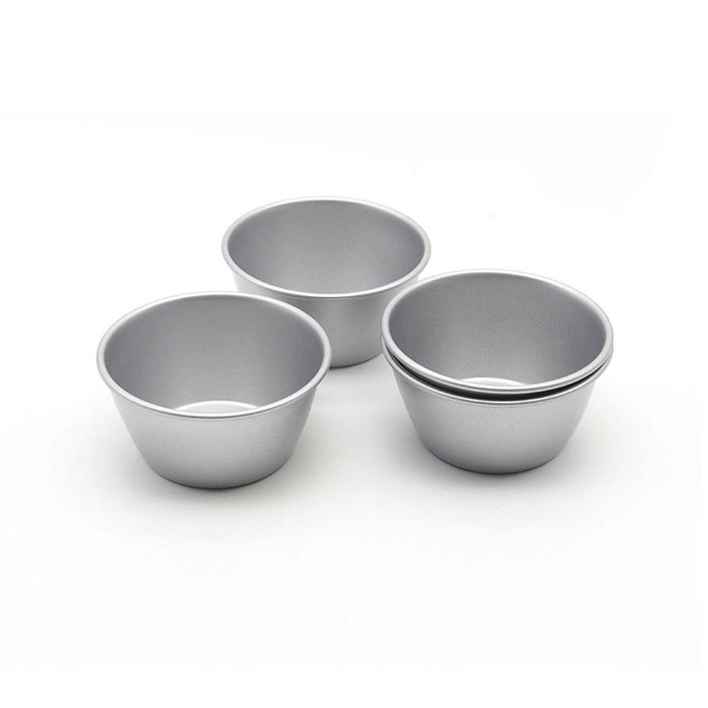 Mini Cup Shape Smooth Plain Aluminium Alloy Bakeware, Cheese Pie Pan, Jelly Tart Mold, Cupcake Tin for Oven, 10Pcs, 5.2cm