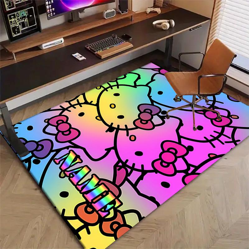 Custom HelloKitty Mat Personalized Name, Polyester Washable Indoor Entryway Rug, Gift for Christmas, Easter, Thanksgiving Day