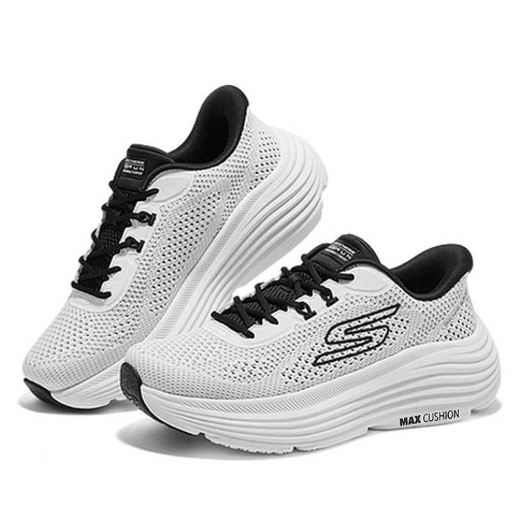 Skechers Go Series Lightweight Comfortable Versatile Mesh Breathable Low-Top Running Shoes Women Sneakers 129478-WBK