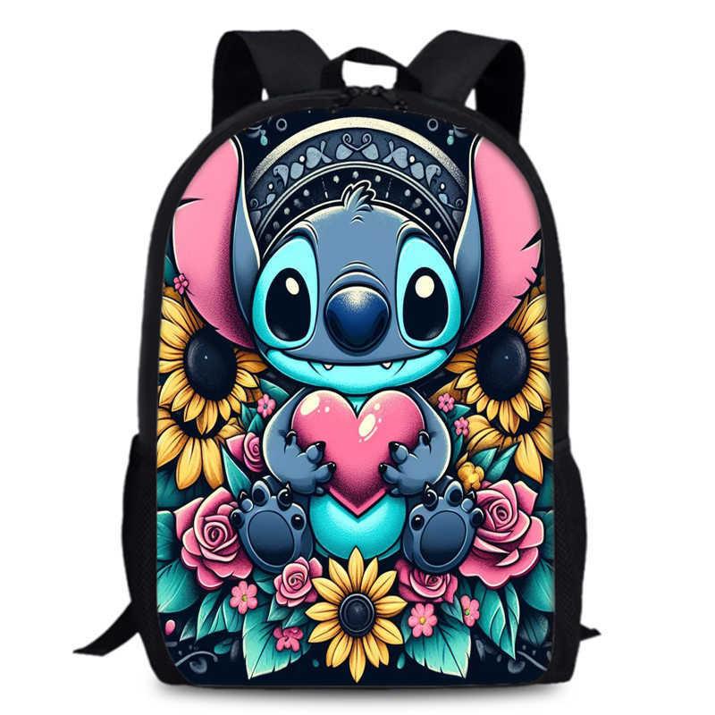 Süßer Stitch Cartoon Rucksack für Kinder mit großem Fassungsvermögen und Oxford-Gewebe