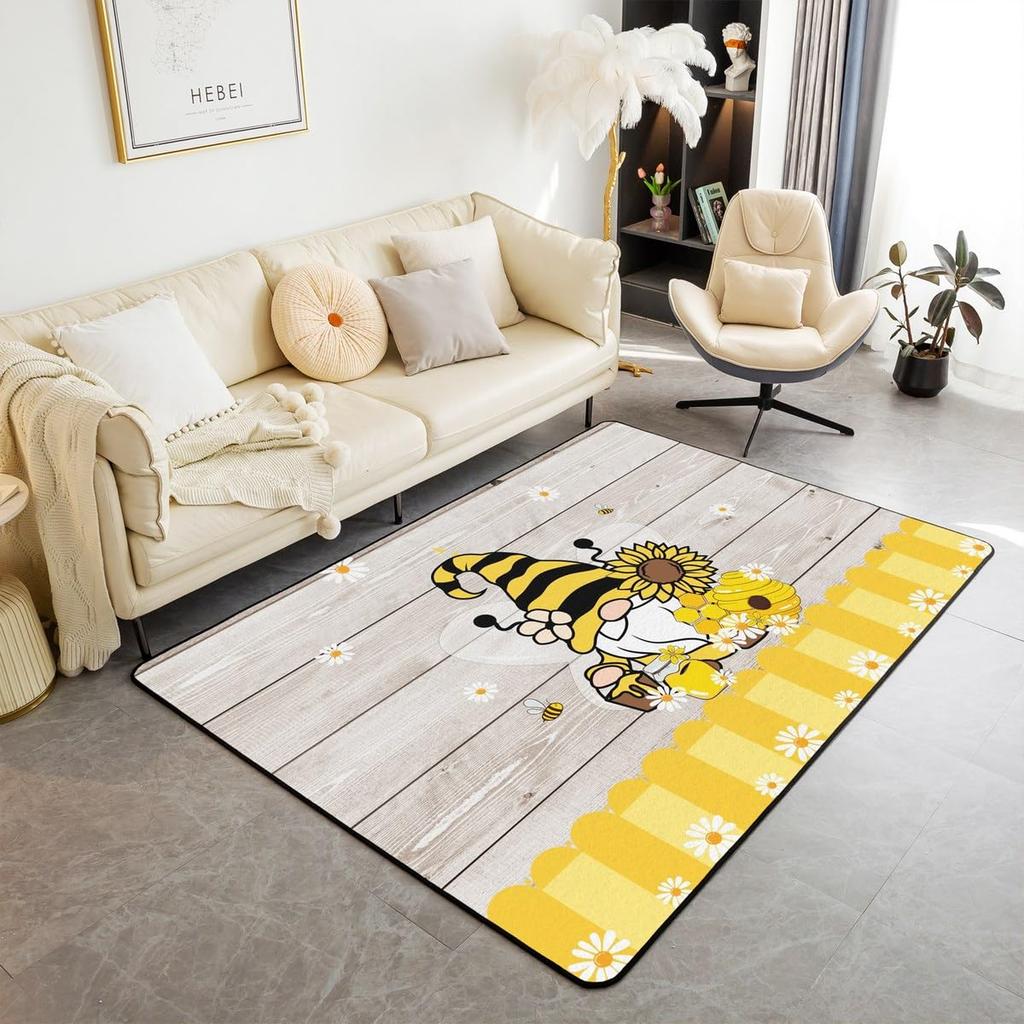 Erosebridal Cartoon Axolotl Area Rug 5x7 for Kids Boys Girls Bedside, Kawaii Axolotl Indoor Floor Mat Non Slip, Cute Reptiles Fish Sea Weed