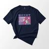 Anime Girl and Cute Cat Stare Off Graphic T-T-Shirt Unisex 100% Cotton Tee