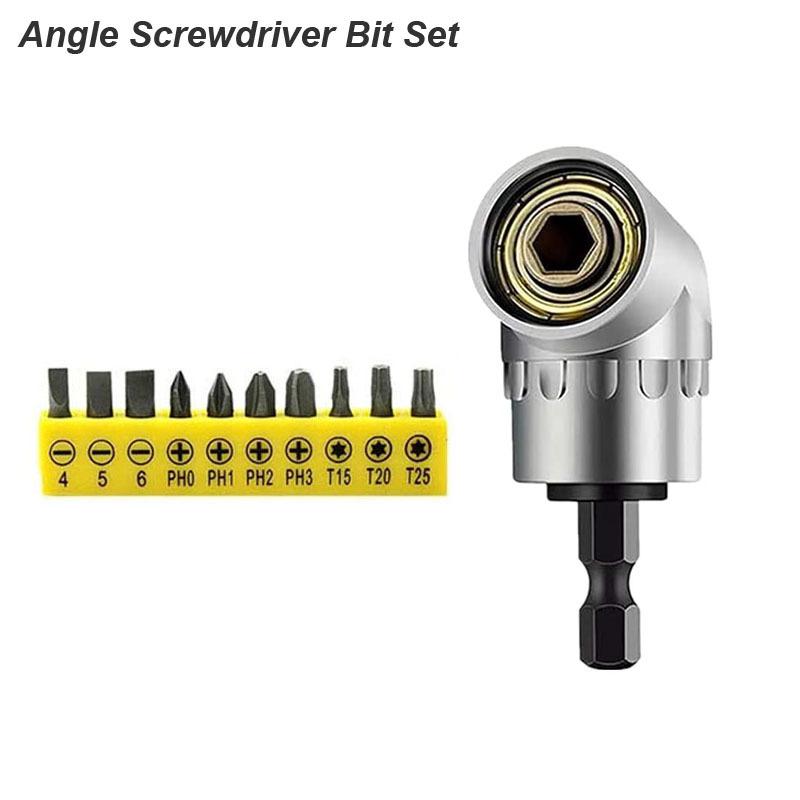 

Отвертка с углом наклона 105 градусов, магнитный держатель для гнезда, адаптер, регулируемый наконечник сверла, отвертка, набор головок, инструмент для крепления