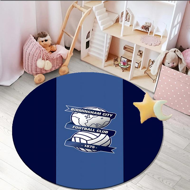 1PC round rug Birming-ham Football Club Printed Round Area Rug ,Rug For Home Office, Round Chair Rug, Decorative Carpet Fan gifts Christmas gift