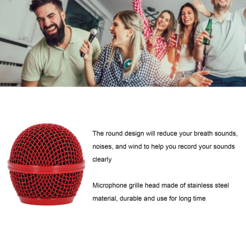 Replacement Microphone Grille for SM58S, SM58LC, BETA58, BETA58A, SA M30, SV100, UT2, PGX24, and SLX4 Microphones, Stainless Steel Microphone Grille B