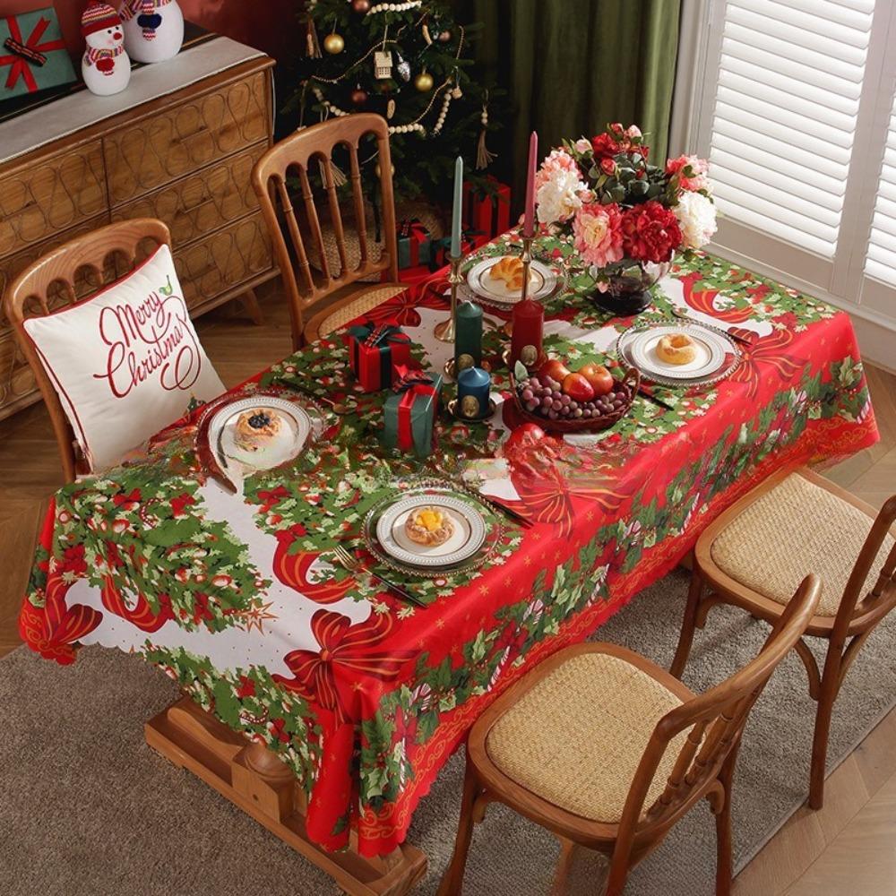 Christmas Tablecloth Holiday Wedding Party Table Cover Festive Craft Decor