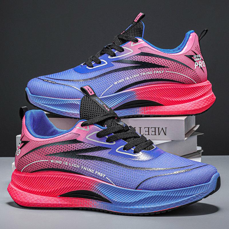 Flame Red Mesh Sneakers Breathable Casual Marathon Running Shoes