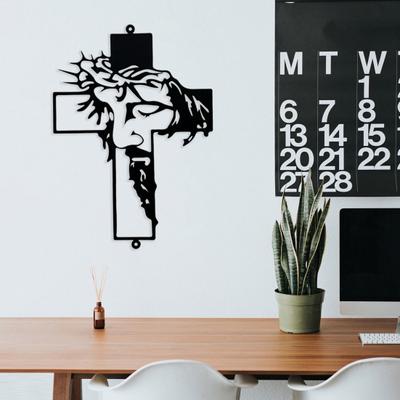 Cedule Ježíše kříže Akrylová cedule kříže nástěnná dekorace Nápis kříže víry korunovaný trny Náboženský kříž Ježíše znamení pro křesťanskou výzdobu domácí kanceláře Velikonoce