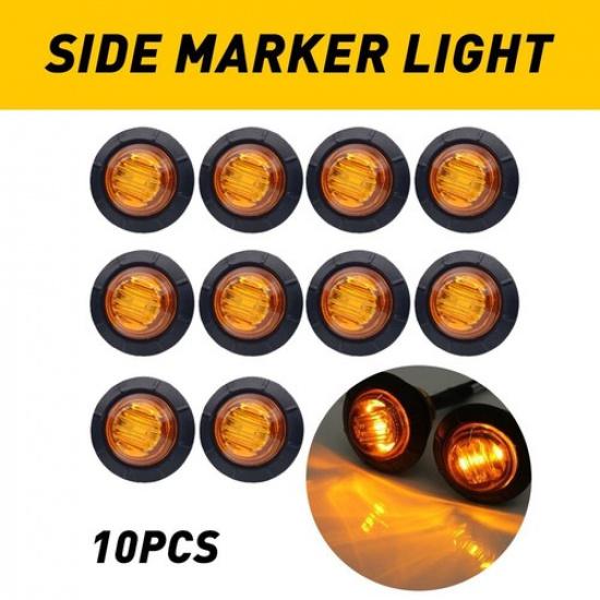 Marker Lights 34" LED Truck Trailer Round Clearance Side Light Amber Red