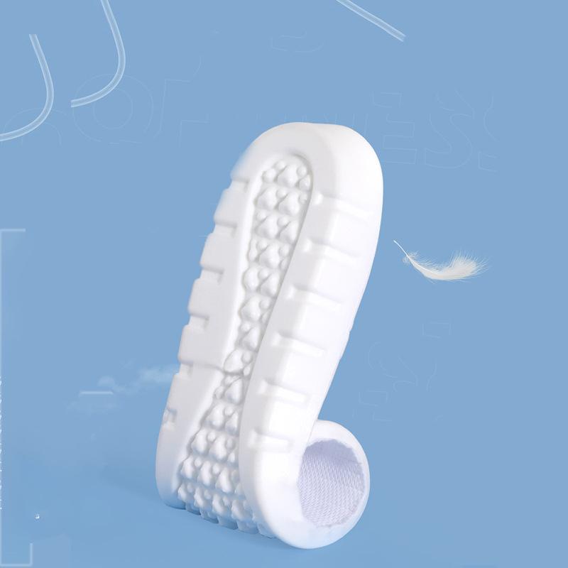 Full Length Inner Heightening Shoe Insoles Elastic Breathable Shock Absorbing Inserts for Sports White 39 40