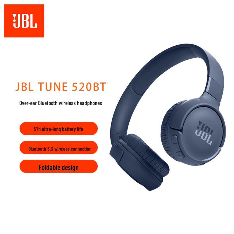 

JBL TUNE 520BT Over-Ear Bluetooth Wireless Headphones