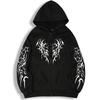 Dark Hooded Zipper Cardigan Sweatshirt For Men And Women Loose Couple Coat