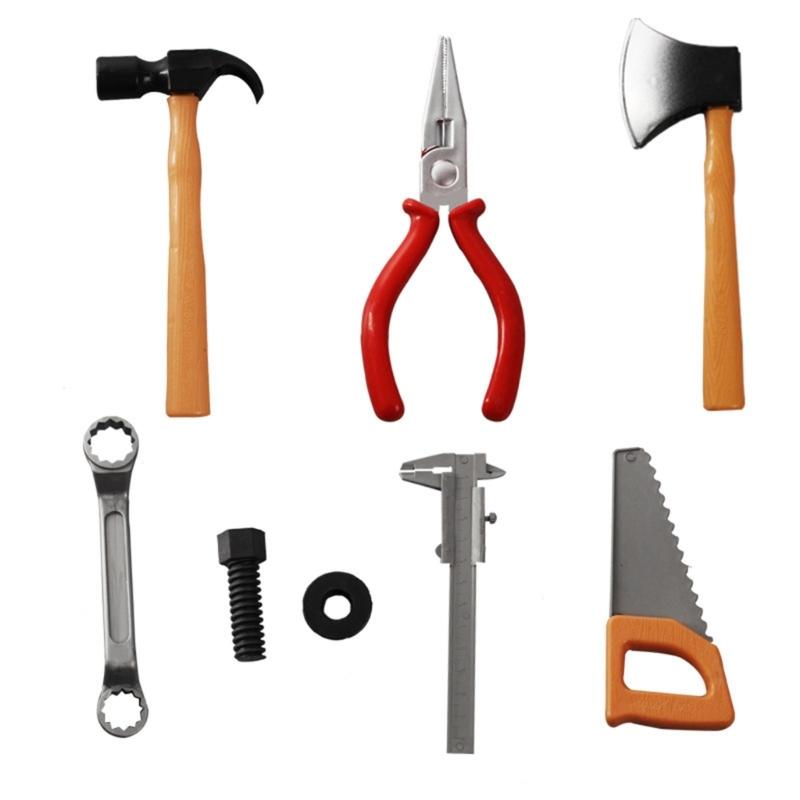 7/13Pcs Children Construction Tool Kits Realistic Plastic Workshop Toolbox Toy Early Learning Educational Play Set Toy