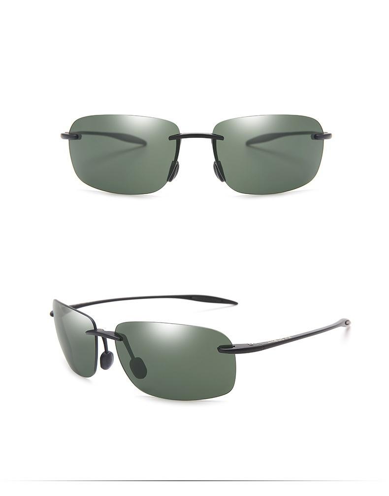 Classic Sports Rimless Sunglasses Men Women Male Driving Golf Rectangle Ultralight Frame Sun Glasses UV400