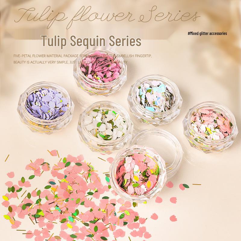 

Tulip Flower Nail Art Sequin Mix - Multicolor Glitter Fragments