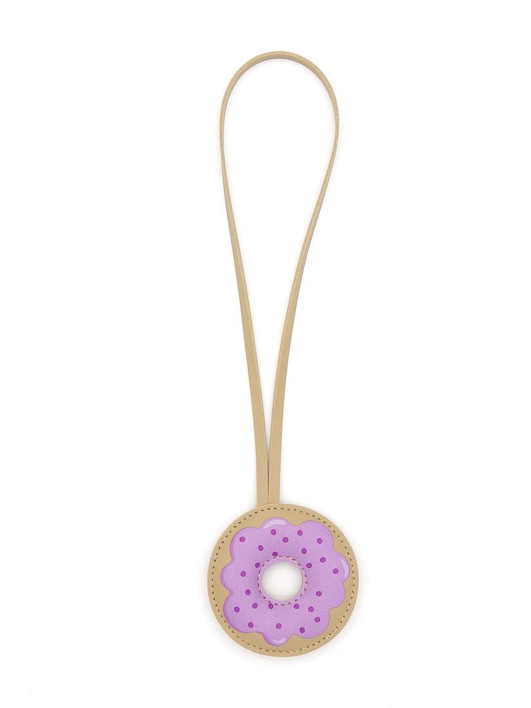 Cartoon Donut PU Leather Keychain Charm