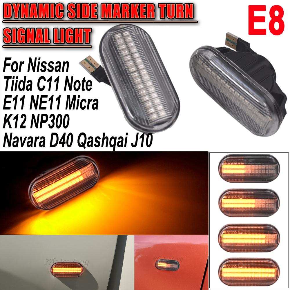 

2PCS Dynamic LED Side Marker Lights 12V Flowing Turn Signal Light Side Repeater Lamp Panel Lamp for Nissan 350Z Qashqai J10