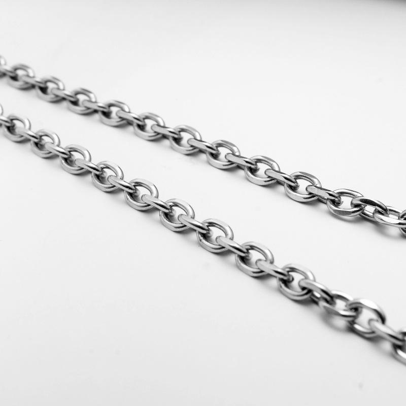 Polished Stainless Steel Four-Sided O-Chain Necklace Semi-Finished Jewelry Accessory